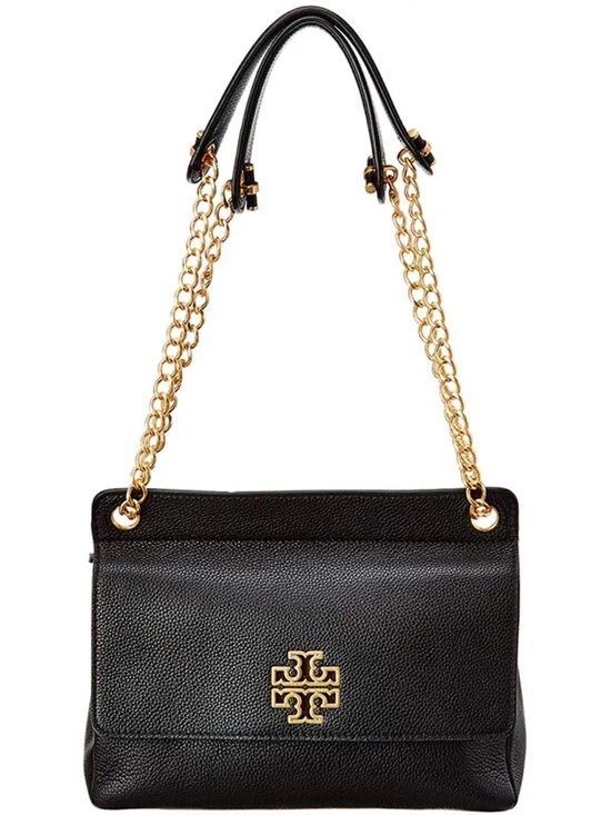 Tory Burch Handbags - Tory Burch Britten Black Leather Flap Convertible Shoulder Bag/Crossbody Bag